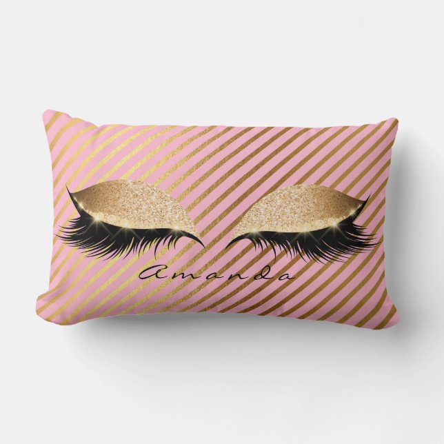Coussin Rectangle Princess Gold Parties scintillant Strip Nom maquil (Recto)
