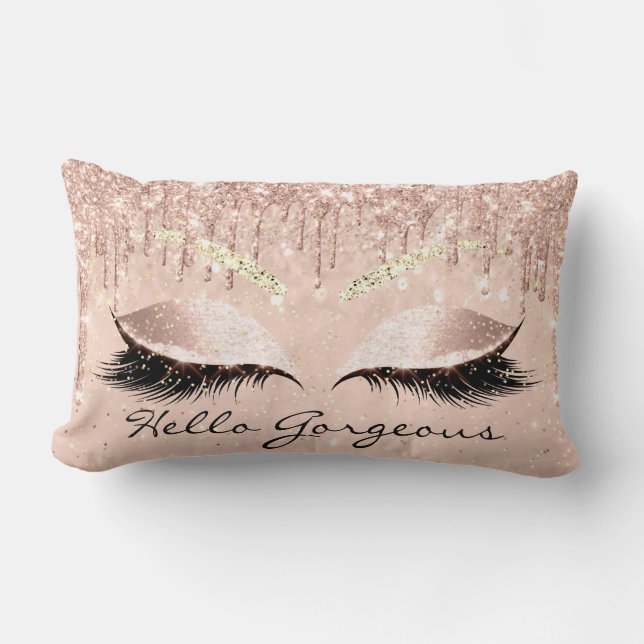 Coussin Rectangle Princess Rose Maquillage Lash Bonjour Belles Brune (Recto)