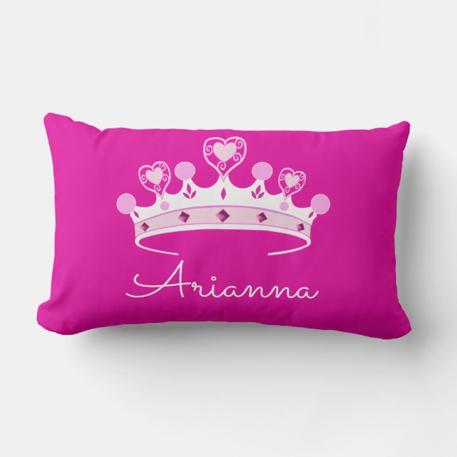 Coussin Rectangle Princesse Crown Custom Personalized de roses (Recto)