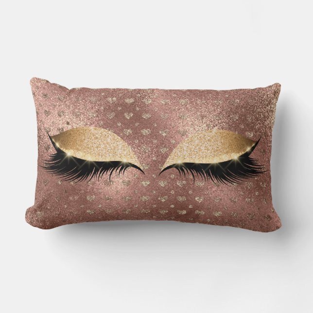 Coussin Rectangle Princesse Rose Gold Parties scintillant Lashes Coe (Recto)
