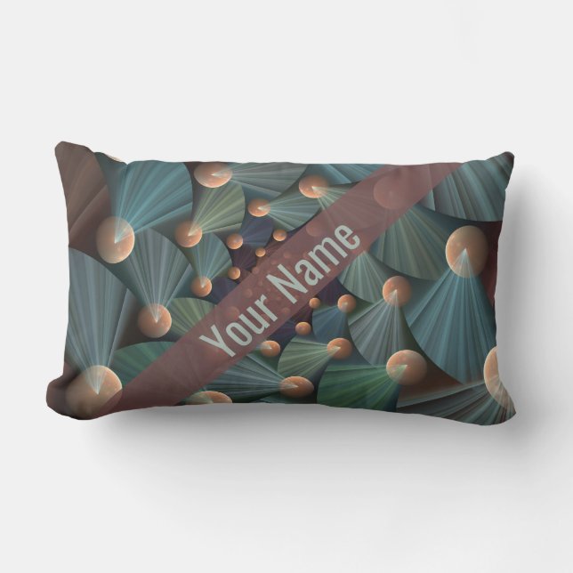 Coussin Rectangle Profondeur d'art fractal moderne, Brown, Ardoise,  (Recto)