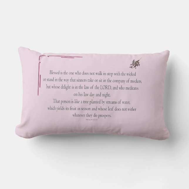 Coussin Rectangle PSAUM 1, ou not walk in step with the wicked (Recto)