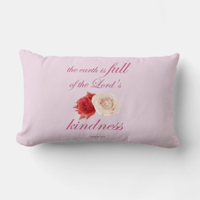 Coussin Rectangle Psaume 33 - "La Terre est pleine de bonté du Seign (Recto)