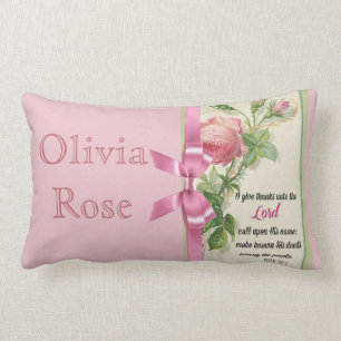 Coussin Rectangle Psaume d'écriture sainte d'arc de rose de rose