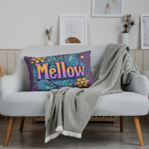 Coussin Rectangle Psychédélique Super "Mellow" Retro Hippie Art