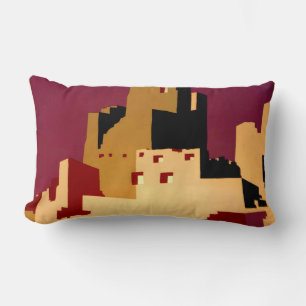 Coussin Rectangle Pueblos Anciens du Sud-Ouest WPA Poster Art