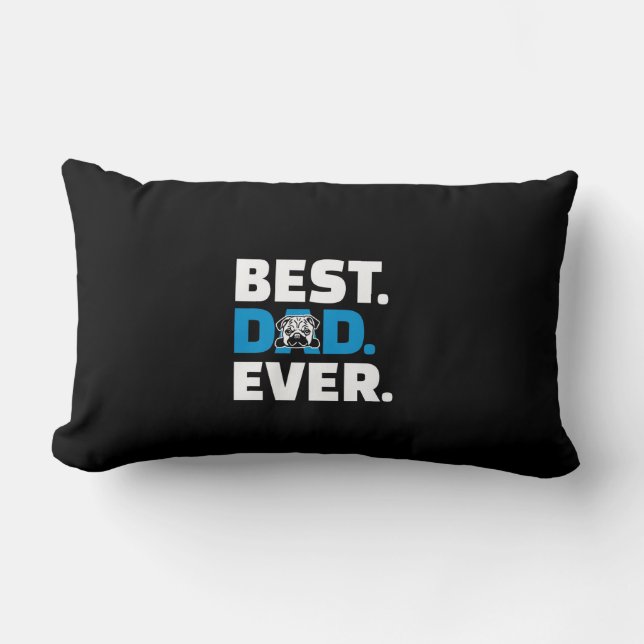 Coussin Rectangle Pug Dog Meilleur papa Ever (Recto)