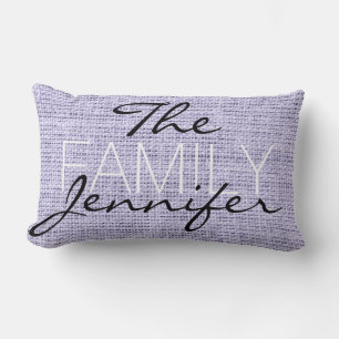 Coussin Rectangle Puits de lavande Burlap Linen Rustique Monogramme