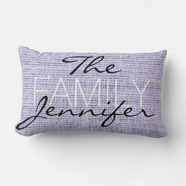 Coussin Rectangle Puits de lavande Burlap Linen Rustique Monogramme (Recto)