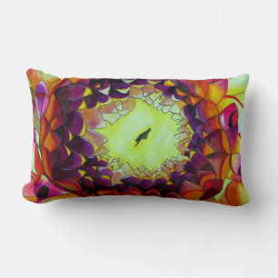 Coussin Rectangle Purple Dahlia abstract original flower art