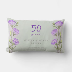 Coussin Rectangle Purple Eustomas Mariage Anniversaire 50 ans