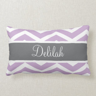 Coussin Rectangle Purple Grey Chevron personnalisé