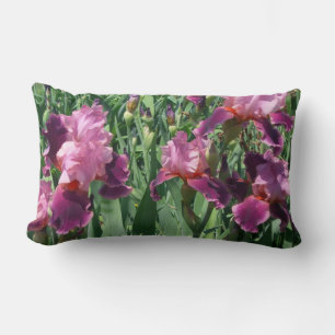 Coussin Rectangle Purple Irises Printemps Floral
