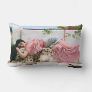 Coussin Rectangle Quand le coeur est jeune par John William Godward