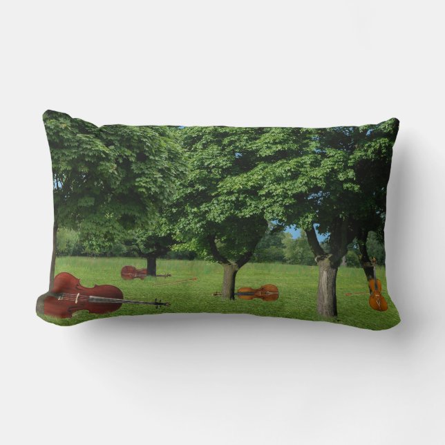 Coussin Rectangle Quartet de ficelle dans les bois (Recto)