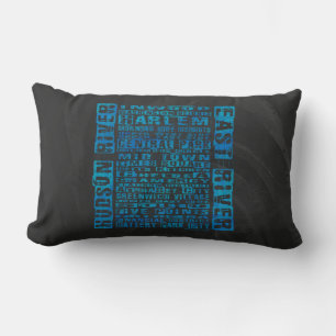 Coussin Rectangle Quartiers NYC Bleu