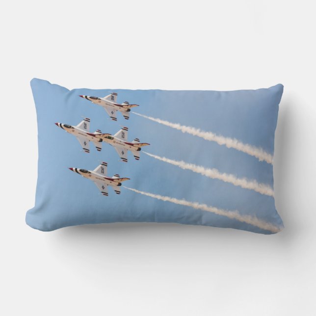 Coussin Rectangle Quatre F-16 Thunderbirds volent en formation rappr (Recto)