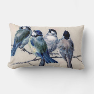 Coussin Rectangle Quatre oiseaux sur une branche