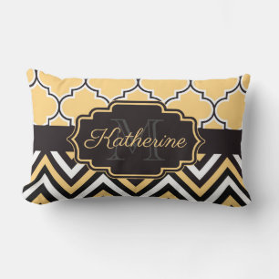 Coussin Rectangle Quatrefoil jaune