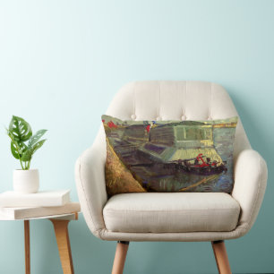 Coussin Rectangle Rade de bain sur la Seine Asnières par Vincent van