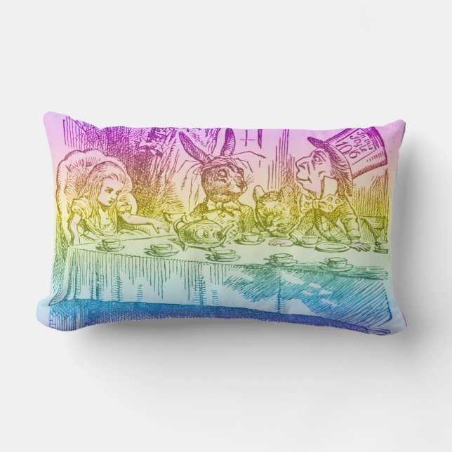 Coussin Rectangle Rainbow Alice au pays des merveilles, le Mad Tea P (Recto)