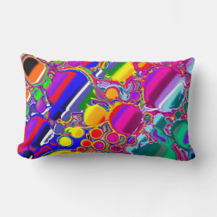 Coussin Rectangle Rainbow Blast Art Abstrait