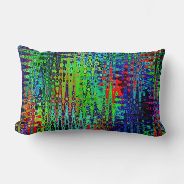 Coussin Rectangle Rainbow Chevron Abstrait (Recto)