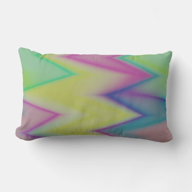 Coussin Rectangle Rainbow Zigzags (Recto)