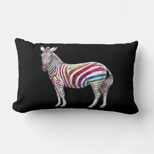 Coussin Rectangle Rainbows et Zebras (Recto)