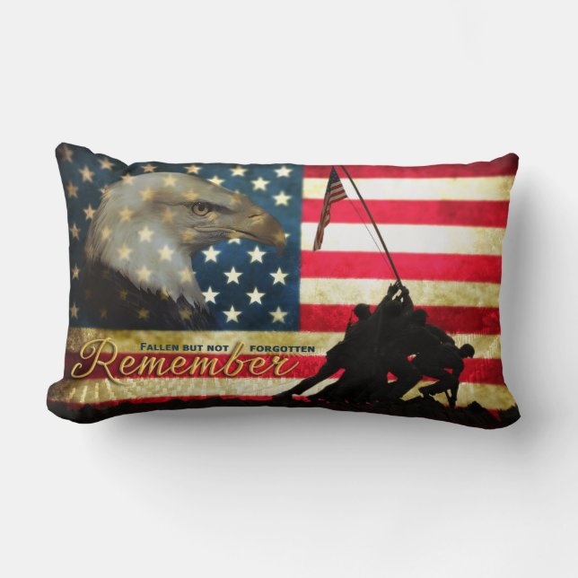 Coussin Rectangle Rappelez-vous… Mémorial tombé mais non oublié (Recto)