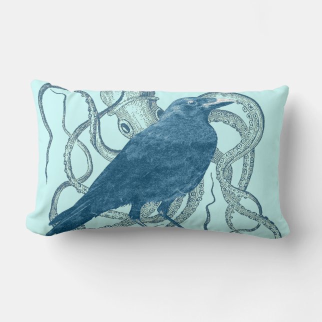 Coussin Rectangle Raven Dreams of the Octopus (Recto)