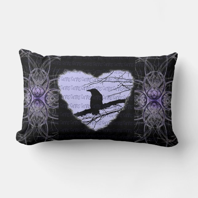 Coussin Rectangle Raven Heart par Alexandra Cook (Recto)