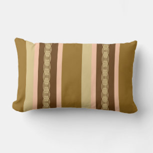 Coussin Rectangle Rayure de store milieu de siècle - beige et pêche
