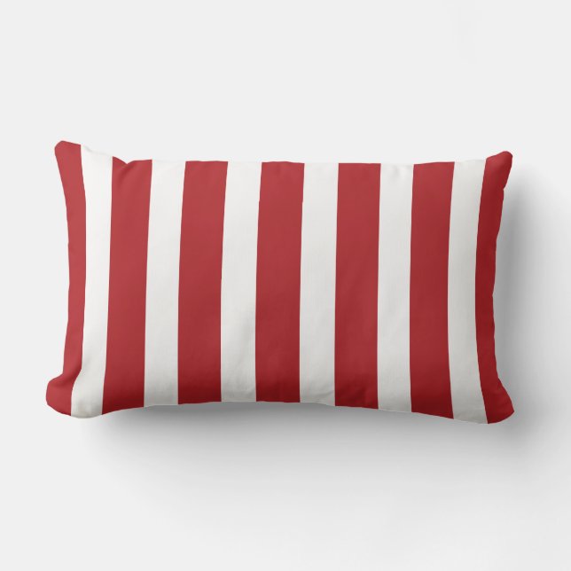 Coussin Rectangle Rayure nautique en rouge patriotique (Recto)