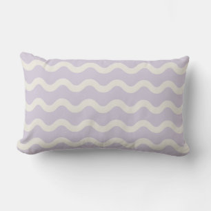 Coussin Rectangle Rayure ondulée violette abstraite Minimaliste Prin