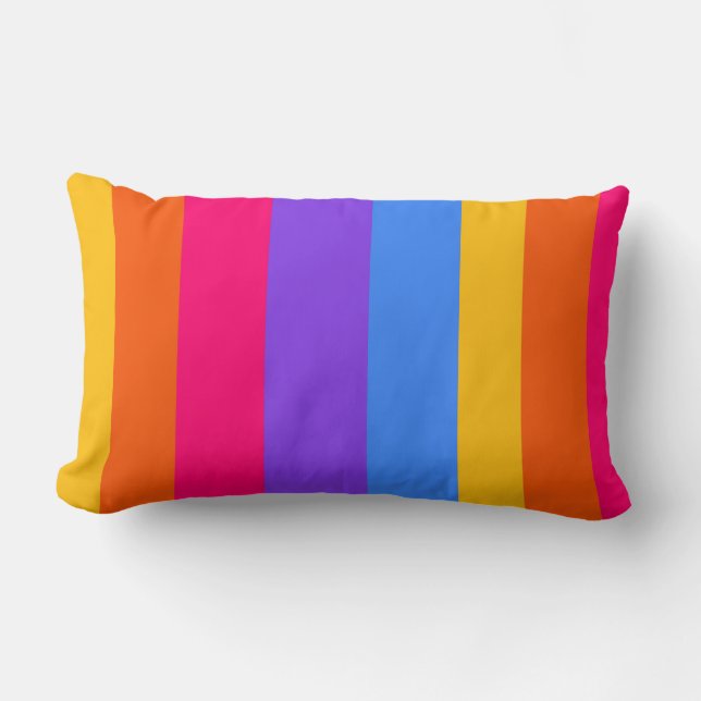Coussin Rectangle Rayures arc-en-ciel (Recto)