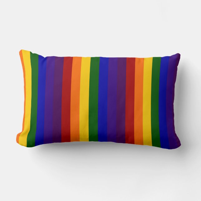 Coussin Rectangle Rayures arc-en-ciel (Recto)