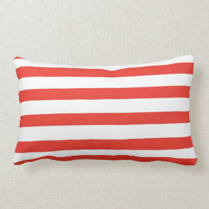Coussin Rectangle Rayures blanches rouges de marin