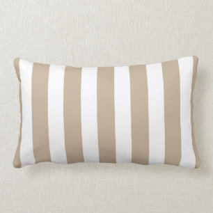 Coussin Rectangle Rayures classiques de concepteur dans Tan et le