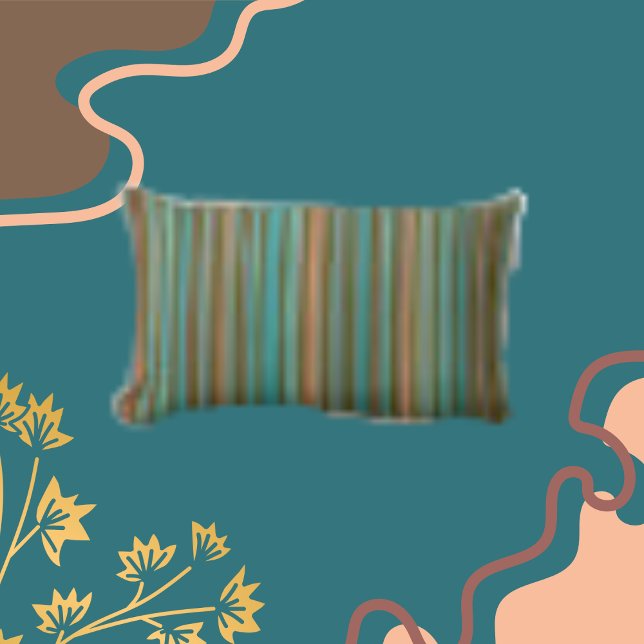 Coussin Rectangle Rayures classiques Nuances d'argile Turquoise Brow (Créateur téléchargé)