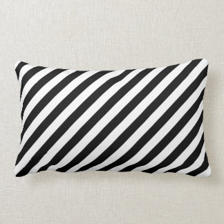Coussin Rectangle Rayures diagonales noires et blanches