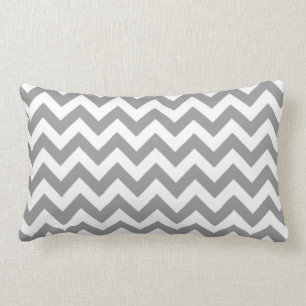 Coussin Rectangle Rayures grises et blanches de Chevron