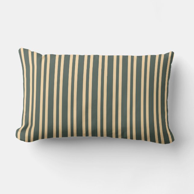 Coussin Rectangle Rayures Jaune Vert Motif Sans Fin (Recto)