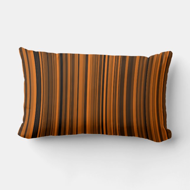 Coussin Rectangle Rayures Marron Noir Orange (Verso)