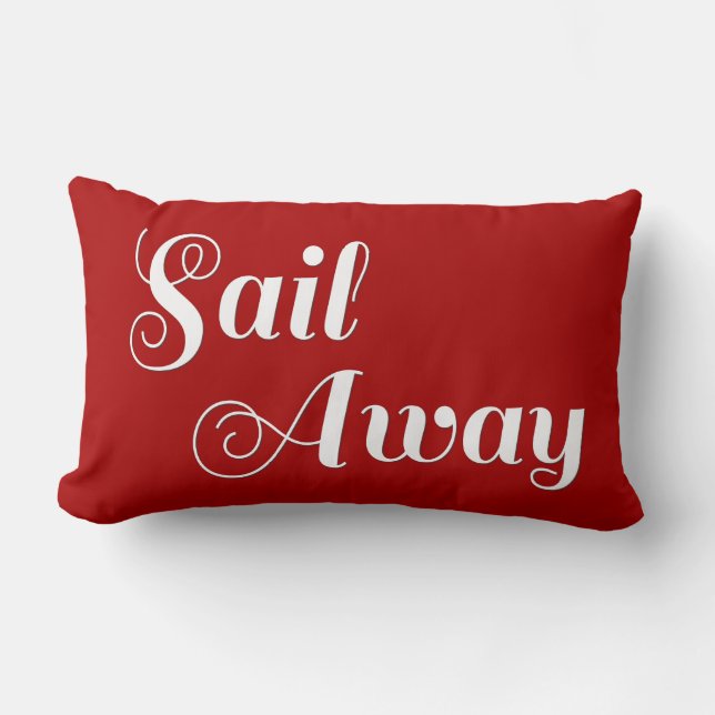 Coussin Rectangle Rayures nautiques blanches rouges de navigation (Recto)