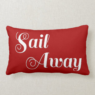 Coussin Rectangle Rayures nautiques blanches rouges de navigation