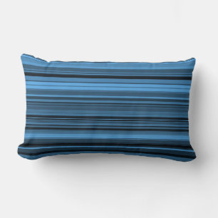 Coussin Rectangle Rayures Noir Bleu
