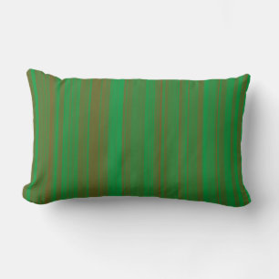 Coussin Rectangle Rayures Vert Marron