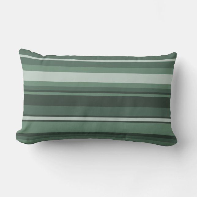 Coussin Rectangle Rayures vert sauge (Recto)