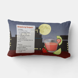 Coussin Rectangle Recette de cocktail fraise Daiquiri